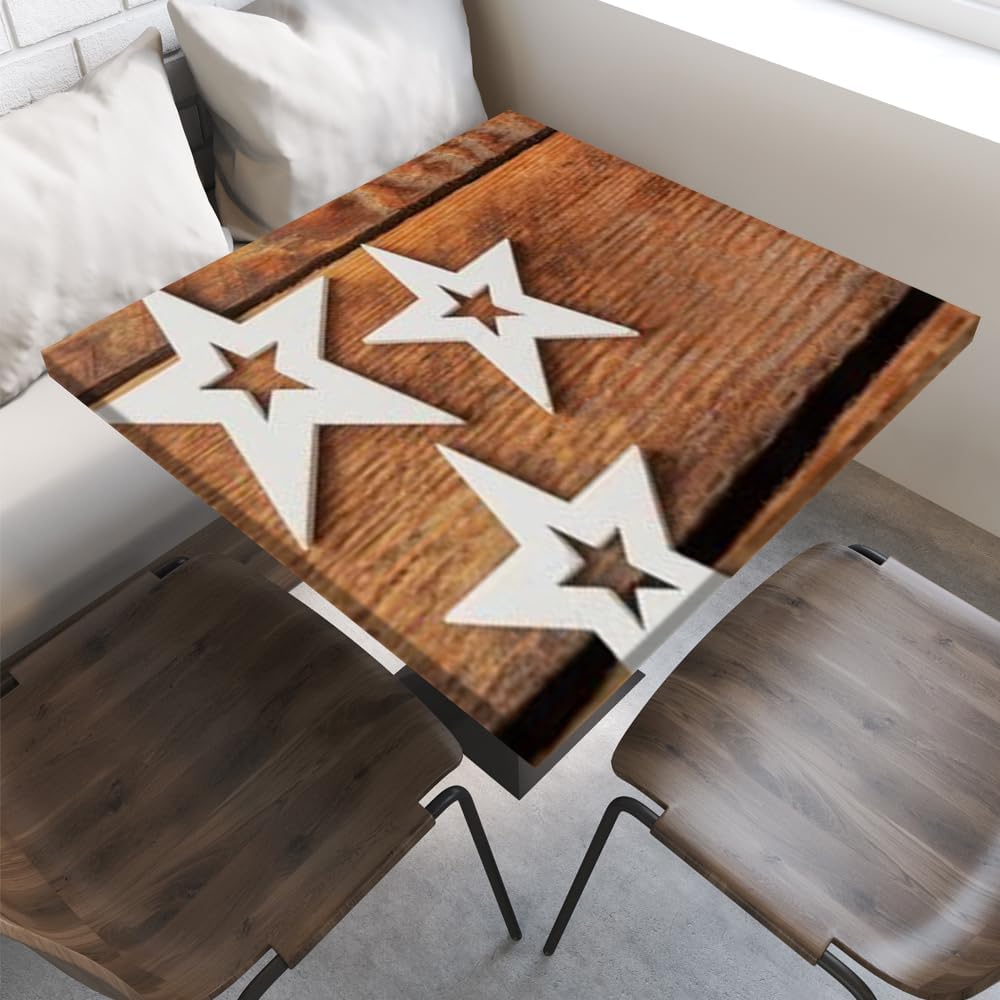 Wood Texture Tablecloth, Oak Pattern, Elastic Edge, Suitable for Catering and Kitchen, Fit for 47"x47" Square Table