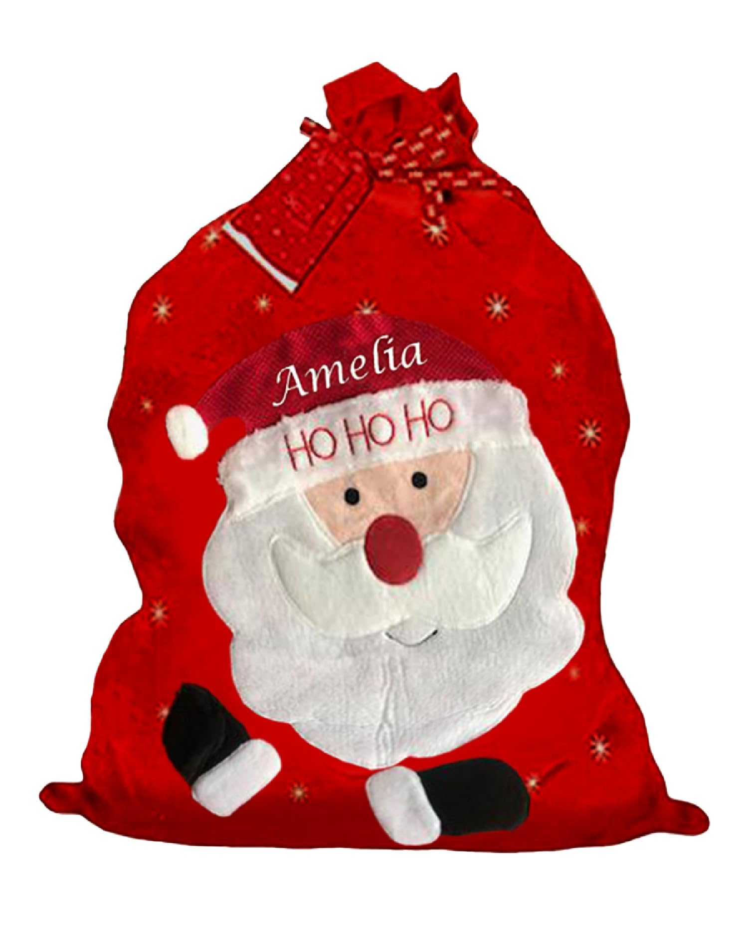 Christmas Red Santa Sack Personalised Handcrafted HoHoHo Large Gift Bag Xmas Gift Present Bag