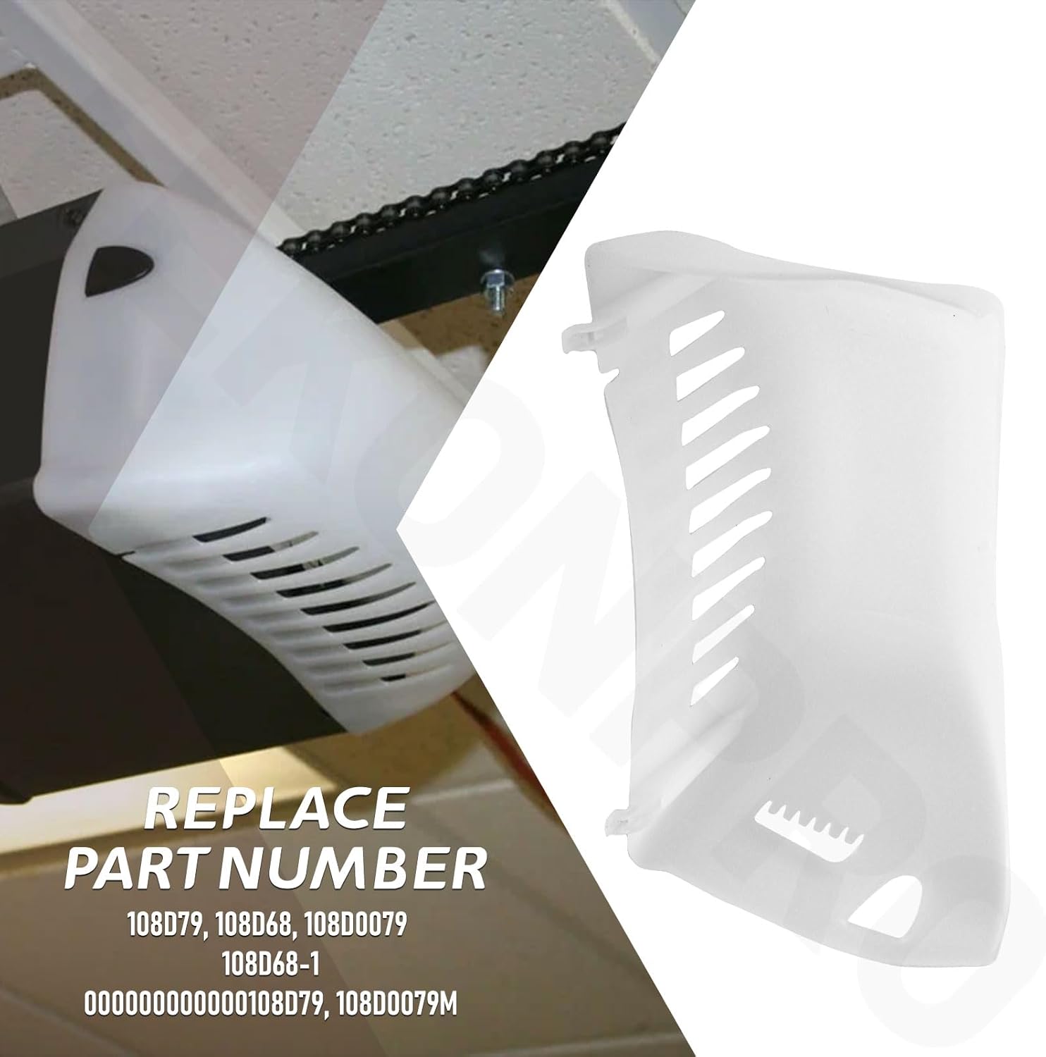 2 Pcs 108D79 Garage Door Opener Light Lens Cover for Belt Or Chain Drive Operator K108D0079M, PD612K, PD212, PD610, Light Lens Cover - Replaces 108D0079