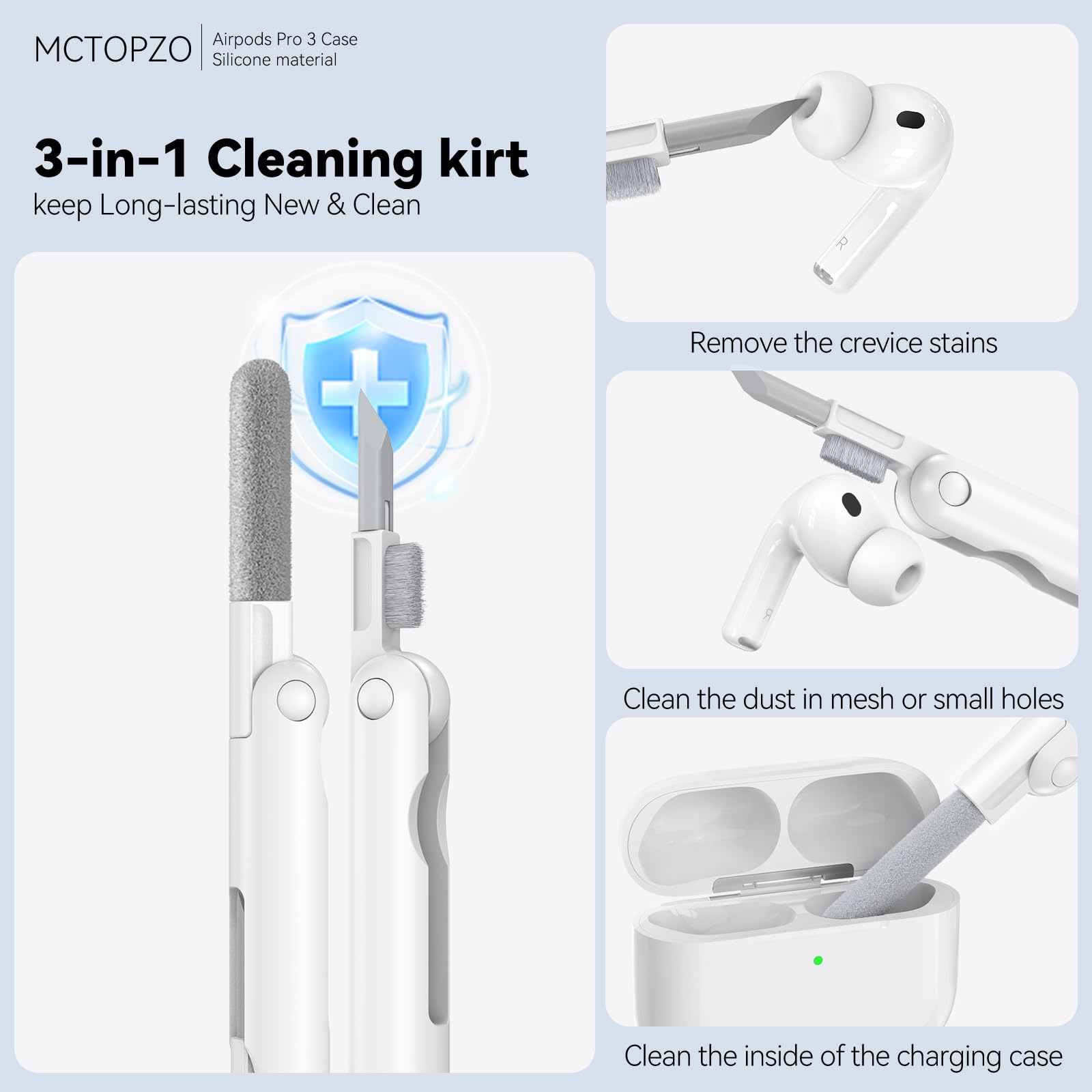 Amazon.co.jp: MCTOPZO AirPods Pro 3用ケース 磁気ロック付き ソフト