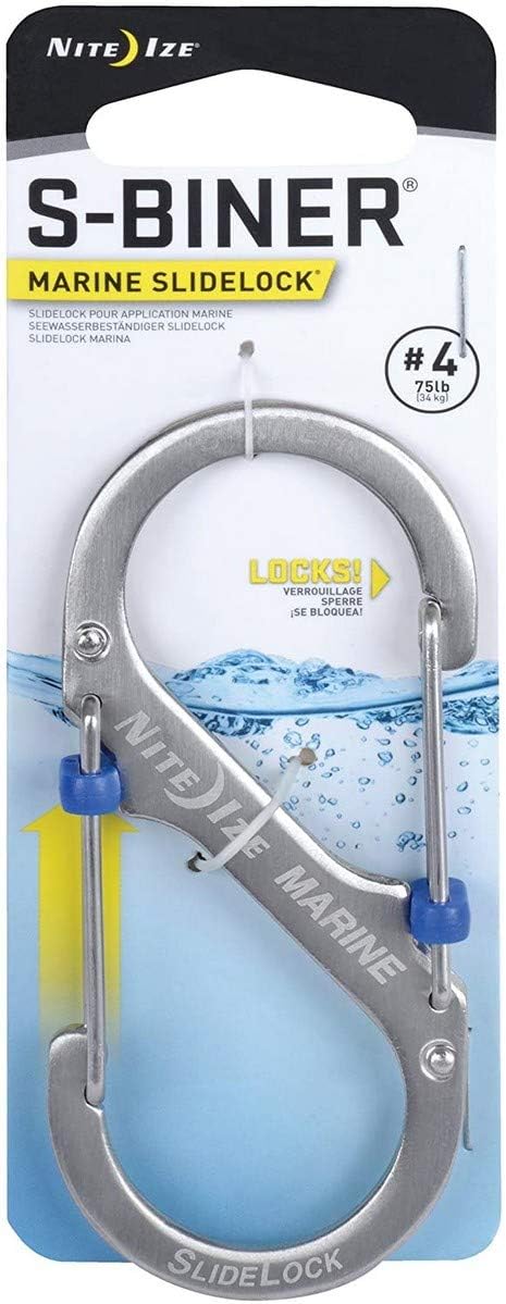 Nite Ize SBML3-11-R6 S-Biner Carabiner, Size #3, Stainless Steel