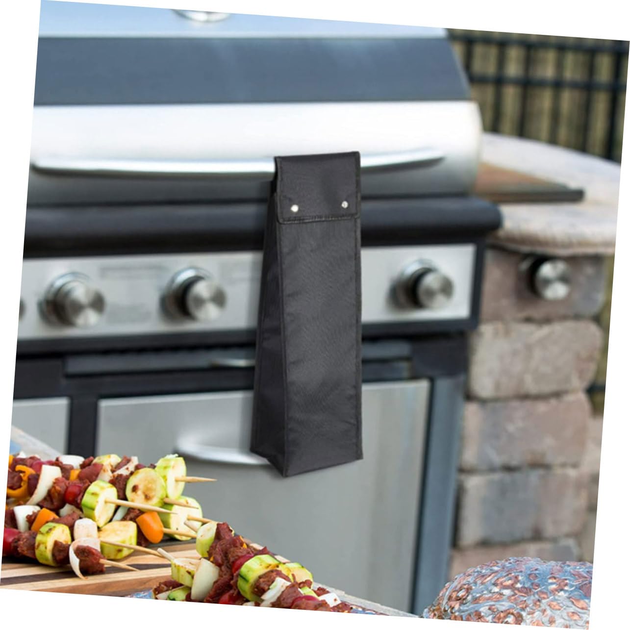 UPKOCH 4 Pezzi Custodia Per Barbecue Kit Portatile Borsa Stoccaggio Della Griglia Forniture Per Esterni Borse Da Esterno Con Coperchio Portaoggetti Per Utensili Black Tessuto Oxford 600d
