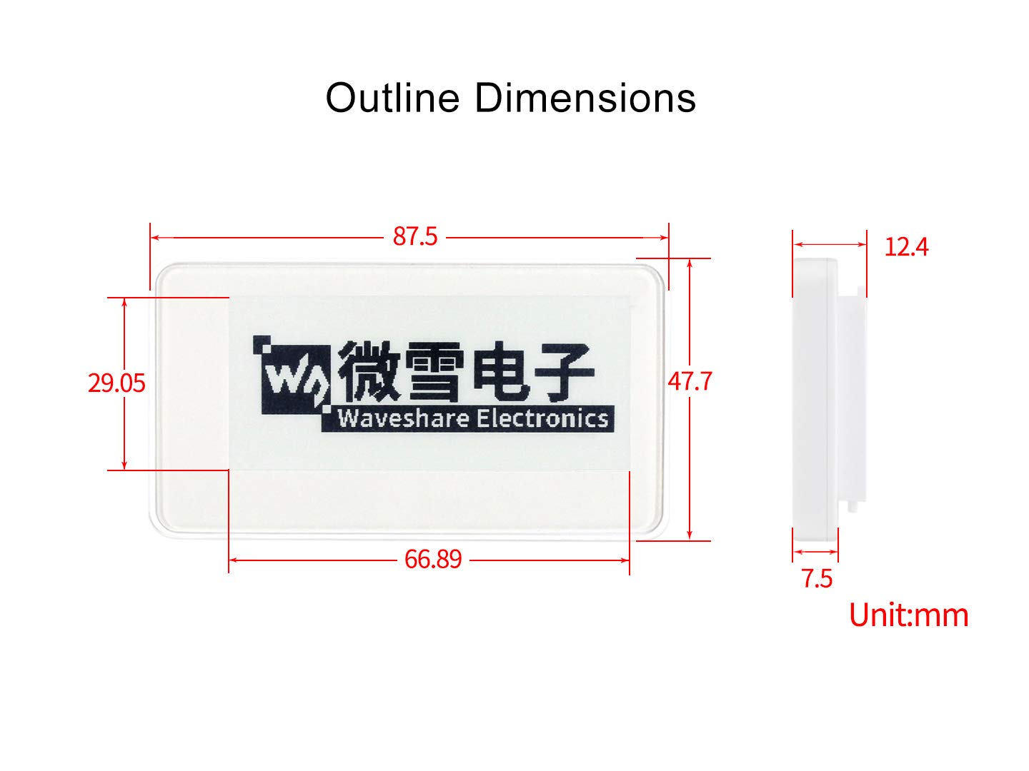 Waveshare 2.9inch Passive NFC-Powered e-Paper Display Wireless Data Transfer