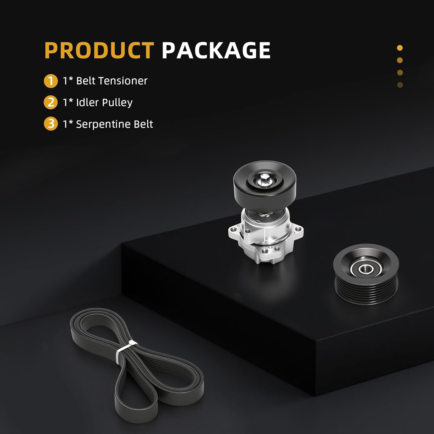 Belt Tensioner and Idler Pulley&Drive Belt Assembly Kit, Fits for Nissan Armada 2008-2015, for Pathfinder 2008-2012, for Pathfinder Armada 2004 for Titan 2004-2015#OE 38340 36222