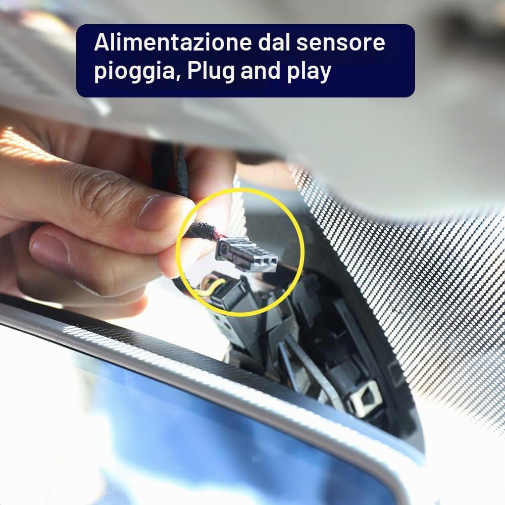 Fitcamx Dashcam 4K Compatibile con Volkswagen VW Taigo 2022 2023 2024 2025 2026 (HD2-6113), OEM, 2160P UHD Video Wifi, Monitoraggio Parcheggio, Sensore G, Registrazione Circolare, WDR, Scheda da 64GB