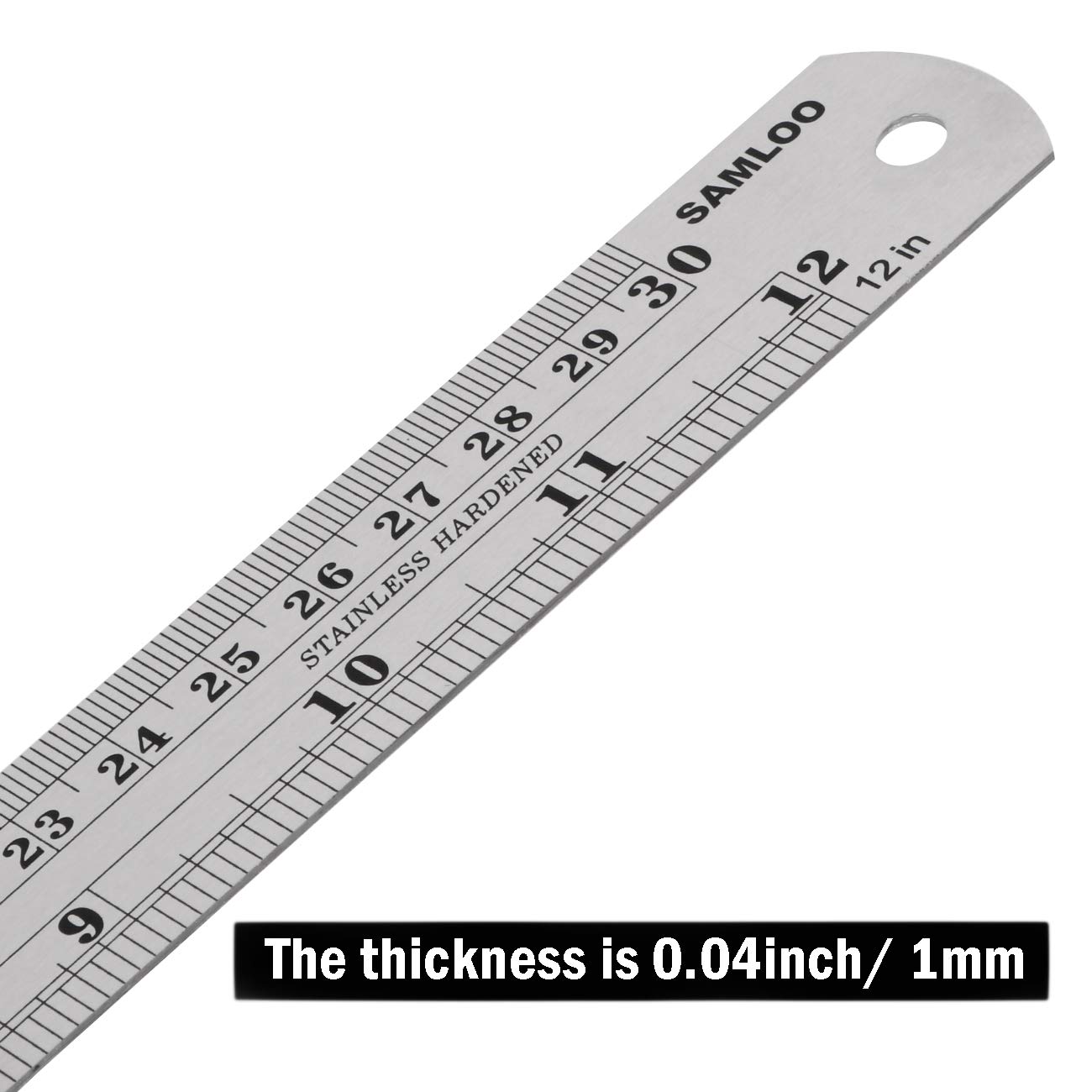 Buy 12 inch (30CM) Stainless Steel Ruler Metal Rule with Conversion
