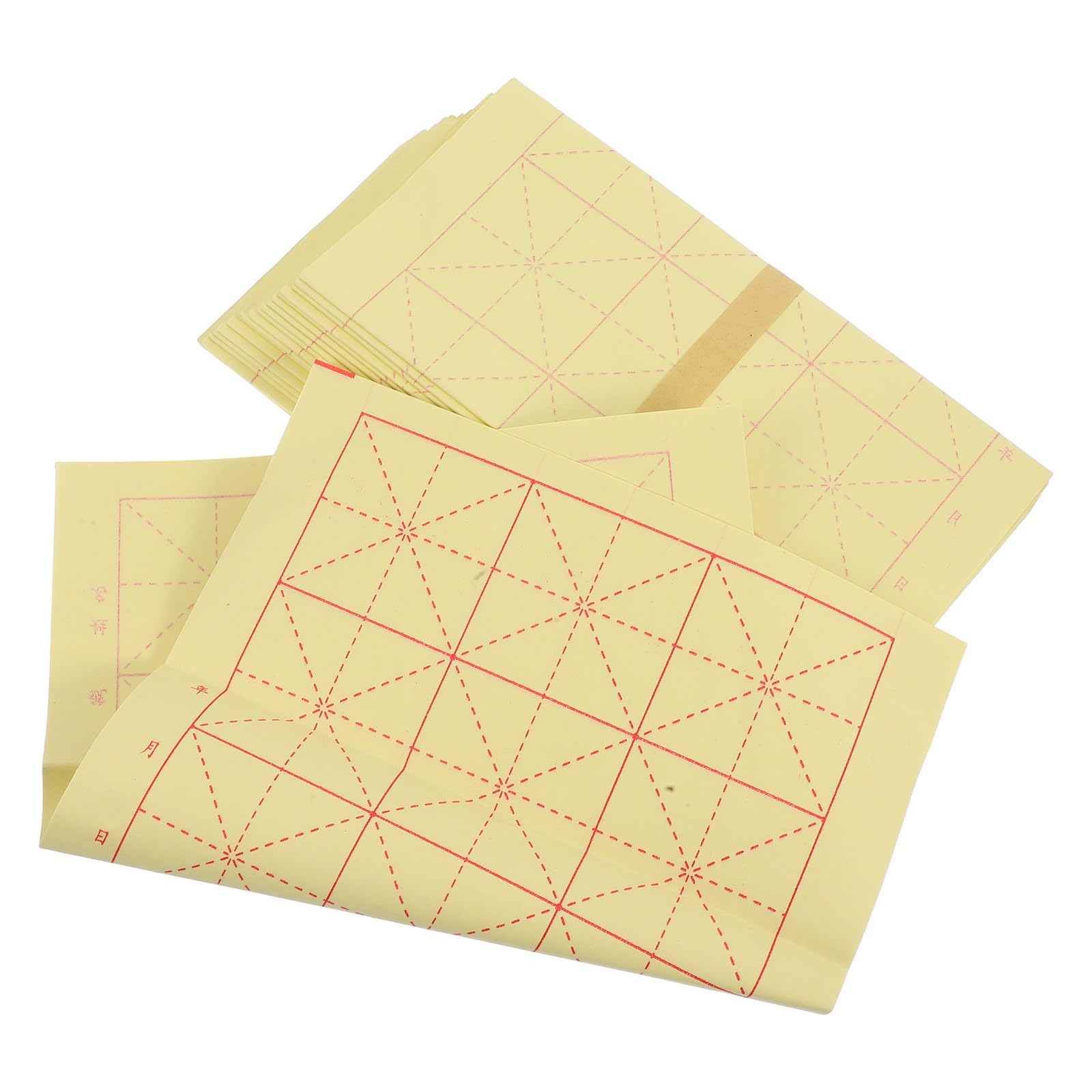 Papel Xuan amarillo ABOOFAN con cuadrículas claras para practicar caligrafía en casa 8