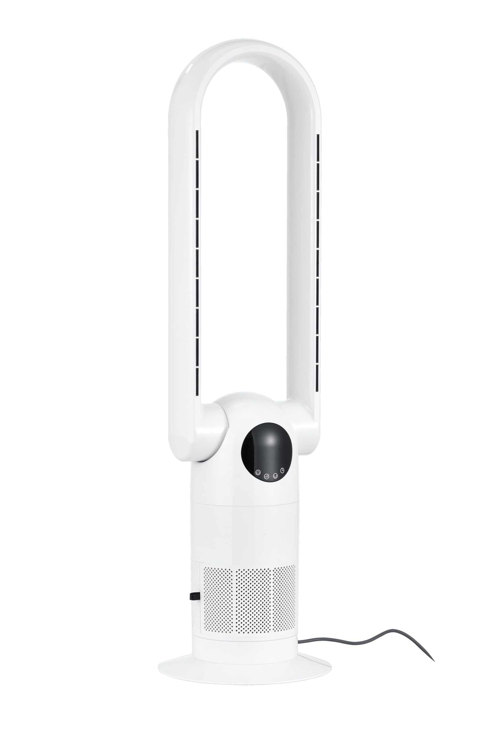 Ocean Loong Bladeless Tower Fan with Air Purifier, 38.6" Bladeless Fan with Remote Control, Timer, Oscillating and Tilt Head for Bedroom Home Office, AC68P, Grey