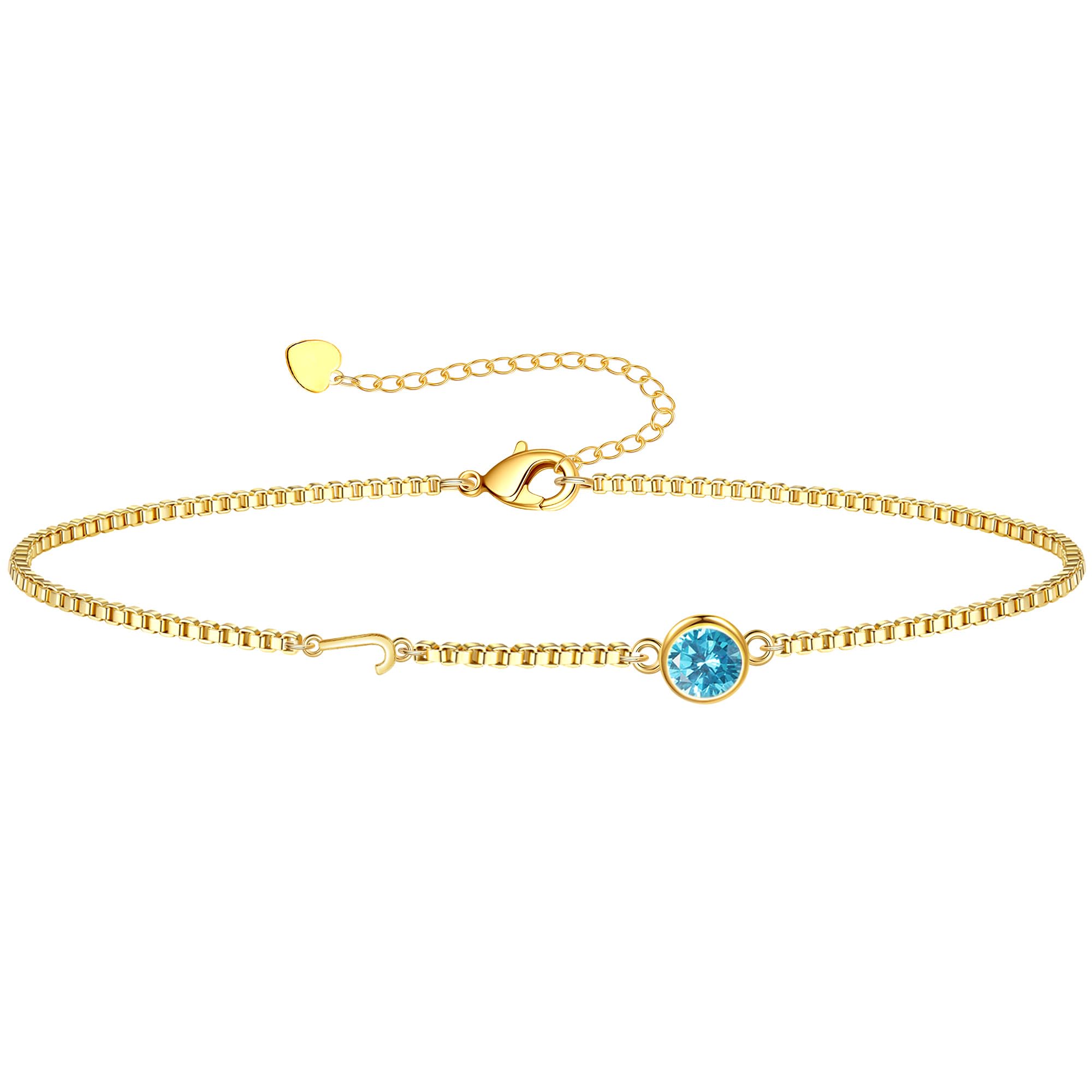 Birthstone Bracelets for Women, Initial Bracelet Teen Stocking Stuffers Birthday Gifts for Teen Girls Initial Bracelet Trendy Letter A-Z Dainty Bracelet 21st 30th Mom Birthday Gift Birthstone Jewelry