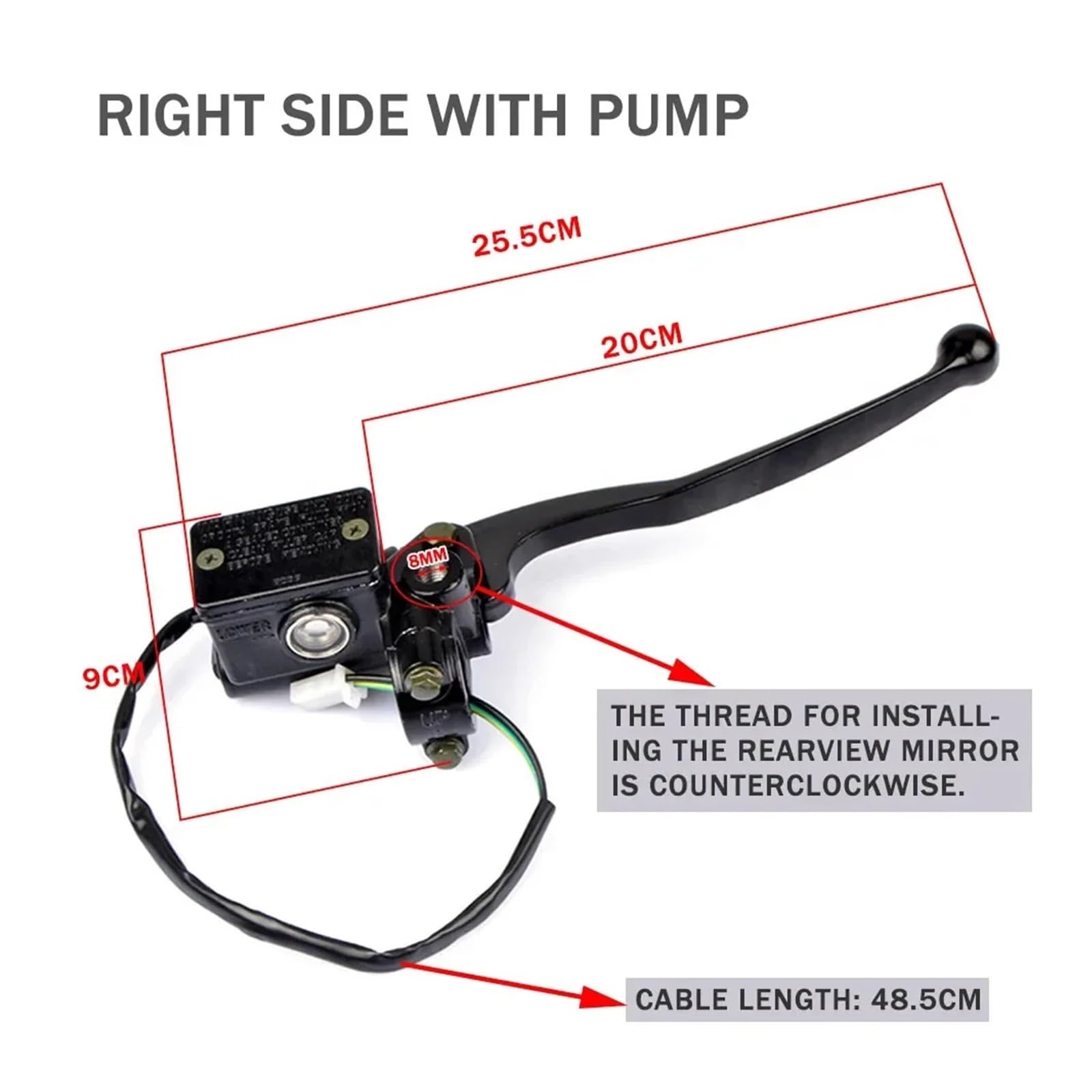 Motorradkupplung Motorrad YBR125 Bremssattel für Hauptbremszylinder für Yamaha 125cc YBR 125(Left-Side)