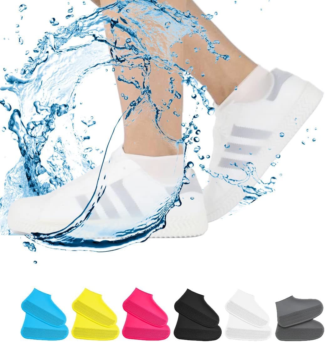 VBoo Waterproof Shoe Covers, Non-Slip Water Resistant Overshoes Silicone Rubber Rain Shoe Cover Outdoor cycling Protectors apply to Men, Women, Kids (