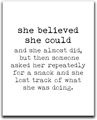 Moonlight Makers Funny Wall Decor With Sayings, She Believed She Could, Funny Wall Art, Room Decor for Bedroom, Bathroom, Kitchen, Office, Living