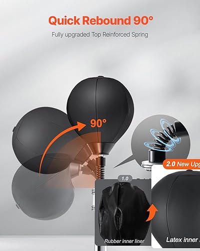 Miniatura 2 de VEVOR Barra giratoria de boxeo montada en la pared, Barra de boxeo reflejo con pelota de boxeo, Barra giratoria con guantes, Entrenador de velocidad