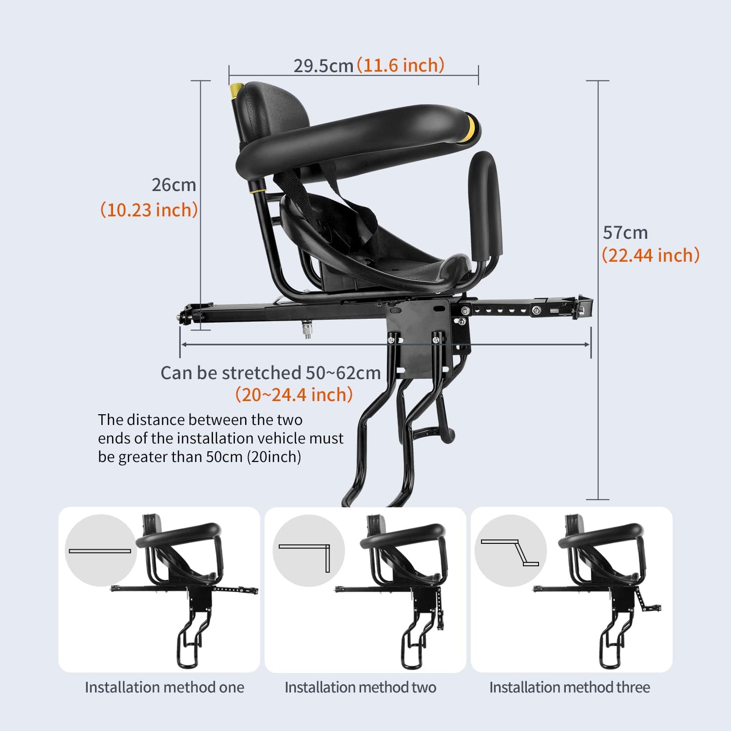 YouTeMei Kids Bike seat, Kids Front Mounted Bike Seat for Adult Bike