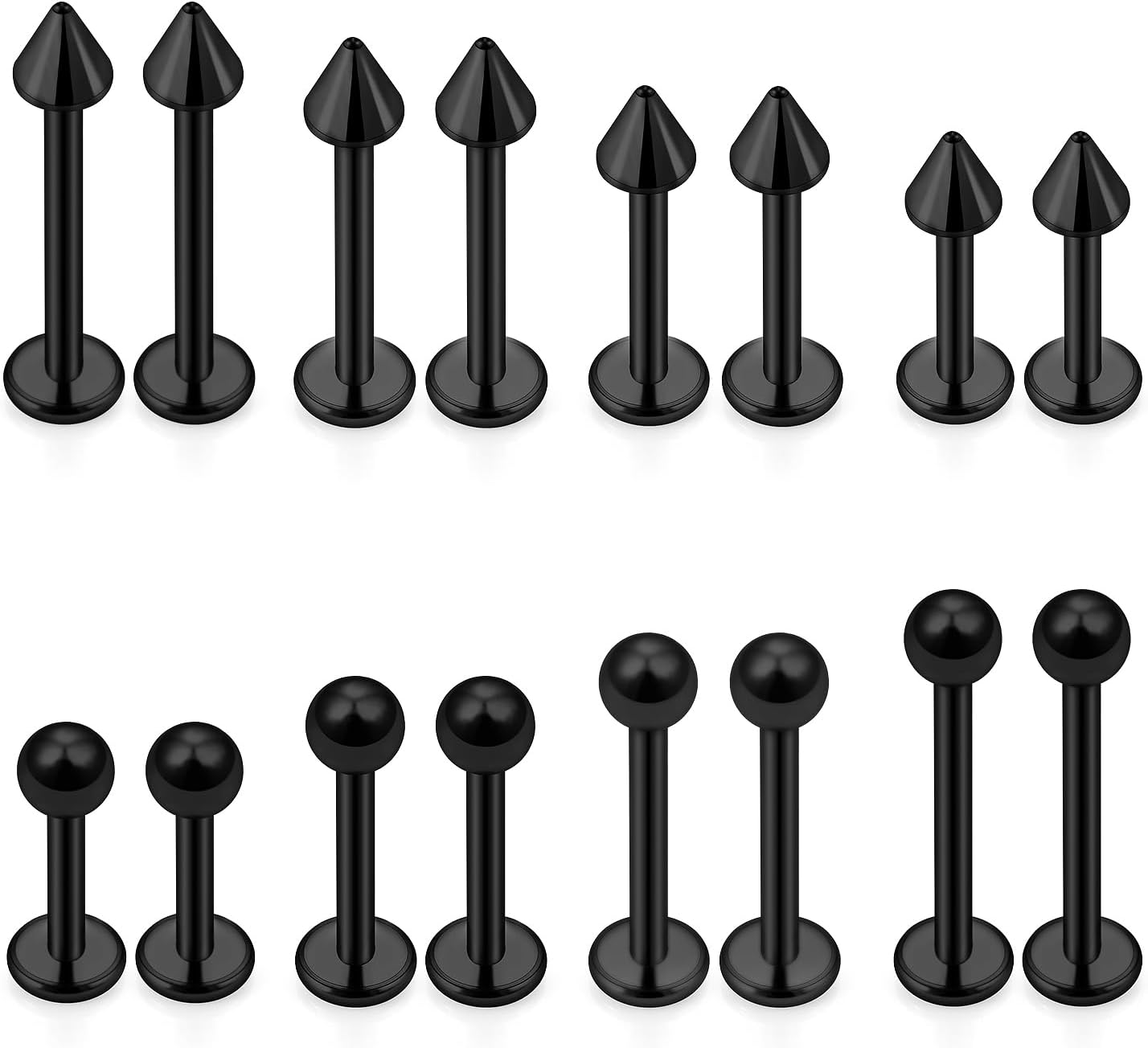 Dyknasz 16G Labret Jewelry Surgical Steel Medusa Piercing Jewelry Snake Bite Jewelry Monroe Piercing Jewelry Lip Rings for Women Men 6mm/8mm/10mm/12mm