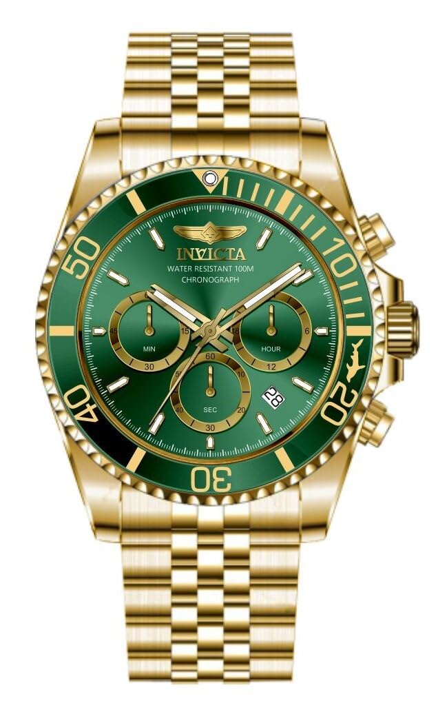 Pro Diver Men 43mm Stainless Steel Gold Gold dial VD53 Quartz