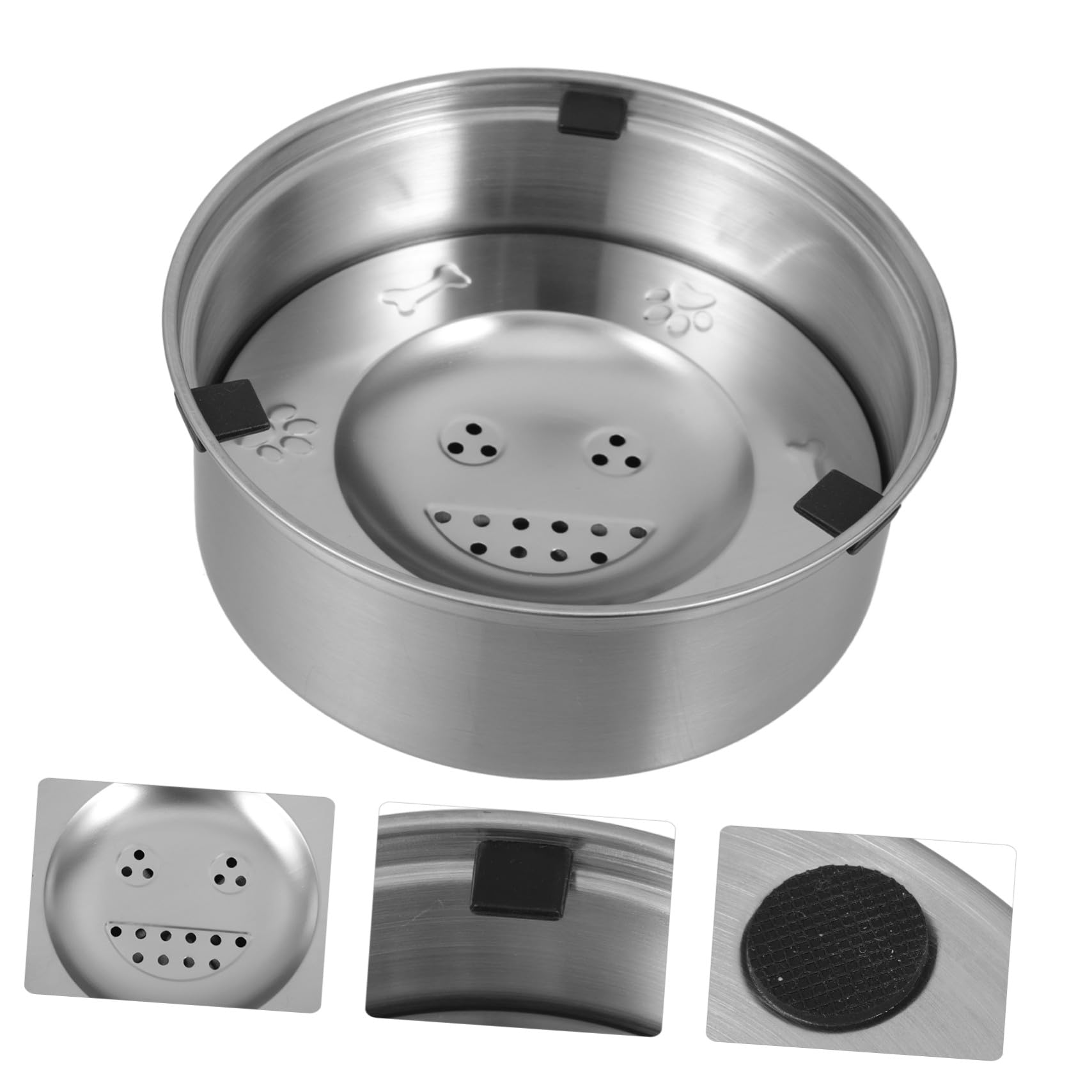 Wassernapf Silberfarbener Edelstahl mit Schwimmendem Design für Hunde und Rostfreiem Schutz Futternapf für Kleine Welpen und Ausgewachsene Hunde im Alltag