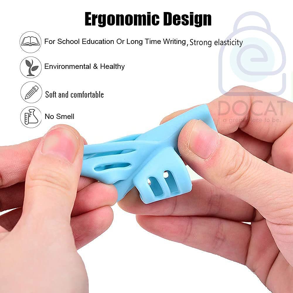 DOCAT Pencil Grips set for Kids Handwriting, Ergonomic Writing Training Aid Correction Silicon Gel Pencil Grip for Children Preschoolers (2) 3