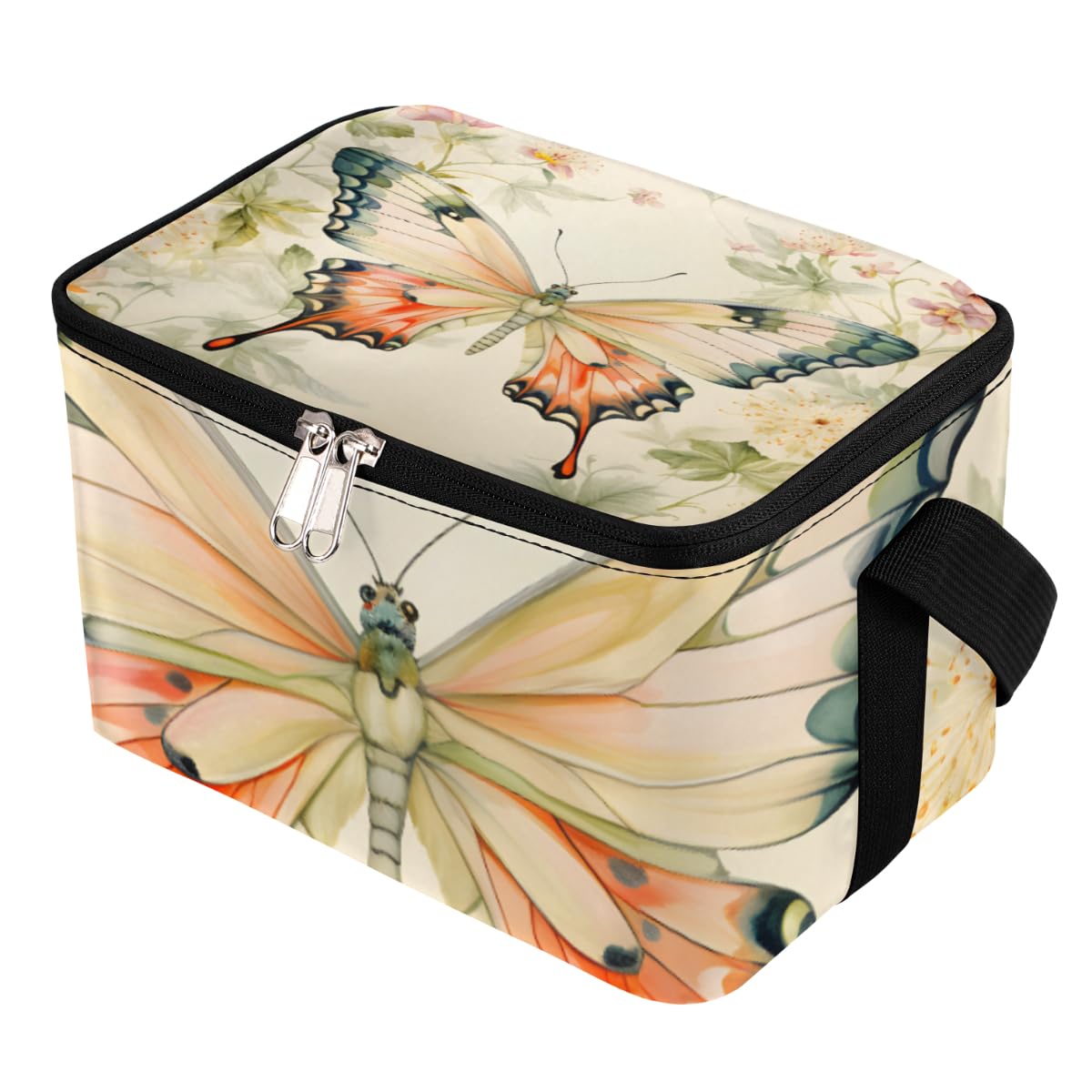 Lunch Bags for Women Men 9 Cans,Beauty Butterfly Hot & Cold Food Delivery Bag Insulated Grocery Bag Insulated Lunch Box Butterfly Cooler Bag for Office Work Picnic Beach