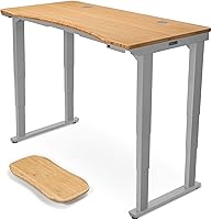 Vista 26 de Uplift - Escritorio eléctrico de pie con curva de bambú (60 x 30 pulgadas) V2 (negro) Escritorio de pie ajustable de 4 patas, teclado avanzado
