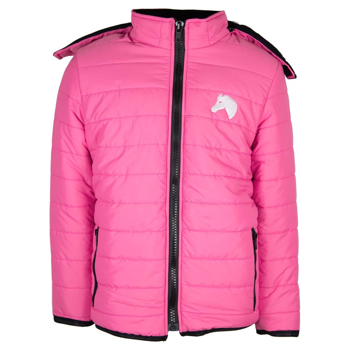 Set da equitazione invernale per bambini, colore rosa, trapuntato, con inserti in silicone, colore: grigio