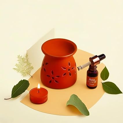 AuraDecor Aromatheraphy Diffuser Gift Set || Gifting || Spa || Fragrance || Tealight Candles || Aroma Diffuser || Perfect for Home Decor & Fragrance (Rose)