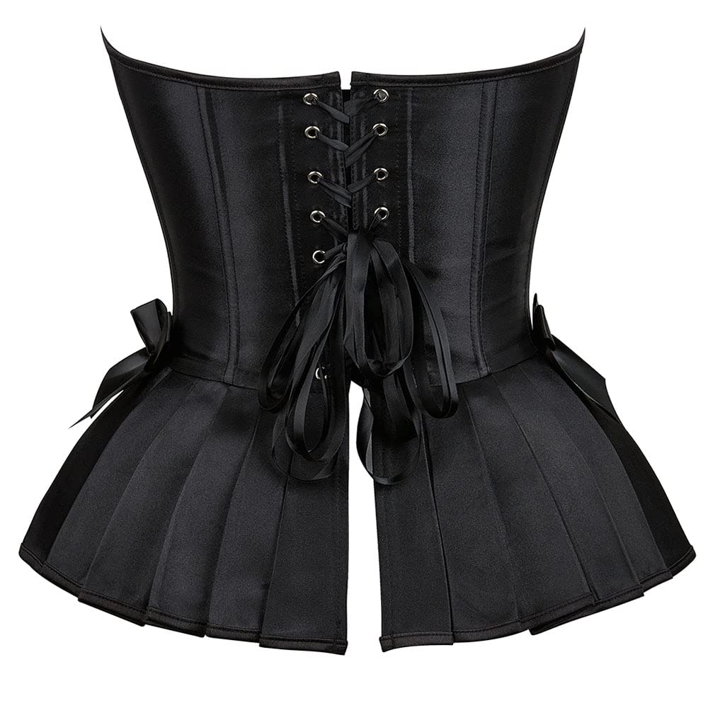 P.C.W サテン コルセット 黒 Amazon.co.jp: 女性のためのコルセットサテンコルセットヴィンテージ