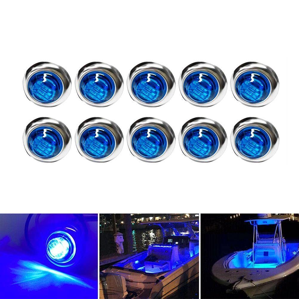 2 Luci LED Marine Impermeabili IP68, Per Ponte Barca, Kayak, Camper, 90 LED, Bianco, 12V/24V, Dimensioni 95x26 Mm