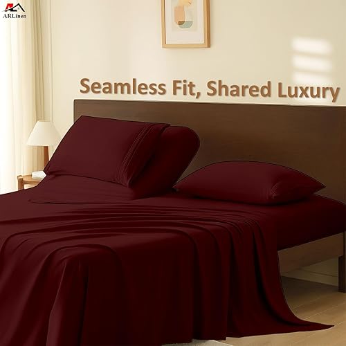 Miniatura 6 de ARlinen Flex Head - Juego de sábanas de algodón egipcio dividido de 4 piezas para camas ajustables, se adapta a colchones de hasta 16 pulgadas de