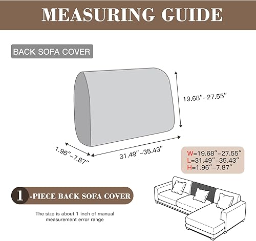Miniatura 2 de Fundas de cojín de sofá para sofá seccional, fundas elásticas resistentes al desgaste para sofá, protector de cojín universal, lavable, funda de