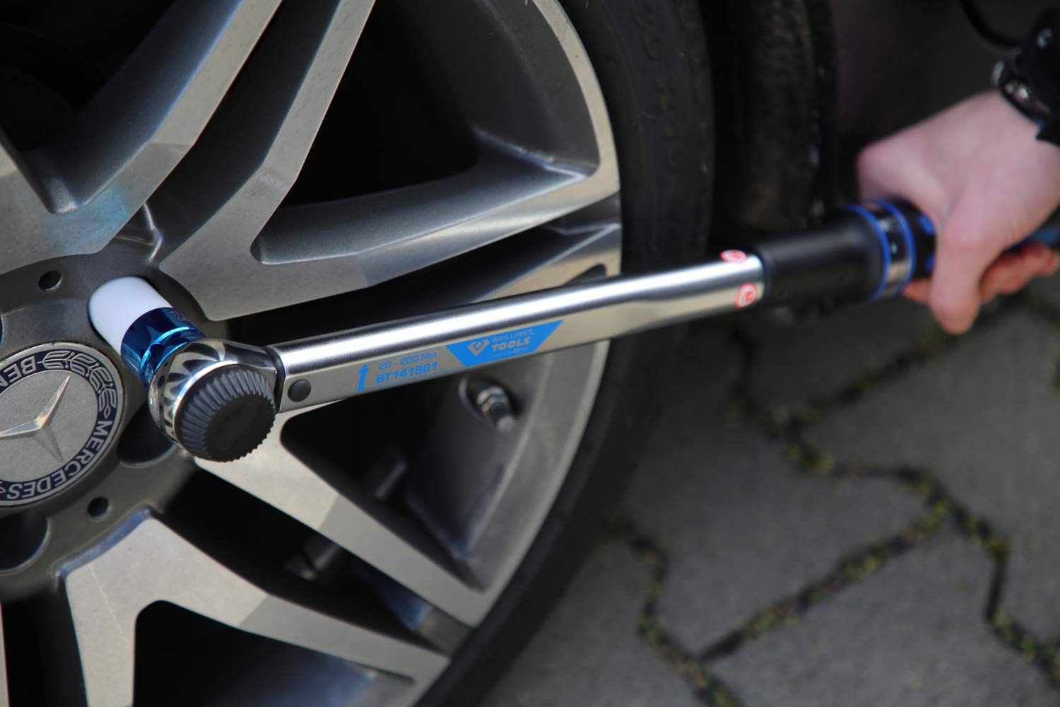 BRILLIANT TOOLS BT141902 1/2" Chiave dinamometrica con testa a cricco a quadro scorrevole , 60 - 320 Nm [Powered by KS TOOLS]