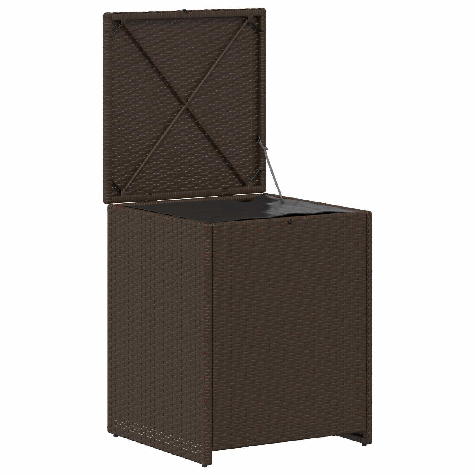 Kissenbox aus Stahl 55 x 55 x 69 cm wetterfeste Gartenbox mit verstellbaren Füßen, Innenfutter für Auflagen und Outdoor Zubehör, praktische Terrassenbox für Balkon und Gartenlagerung