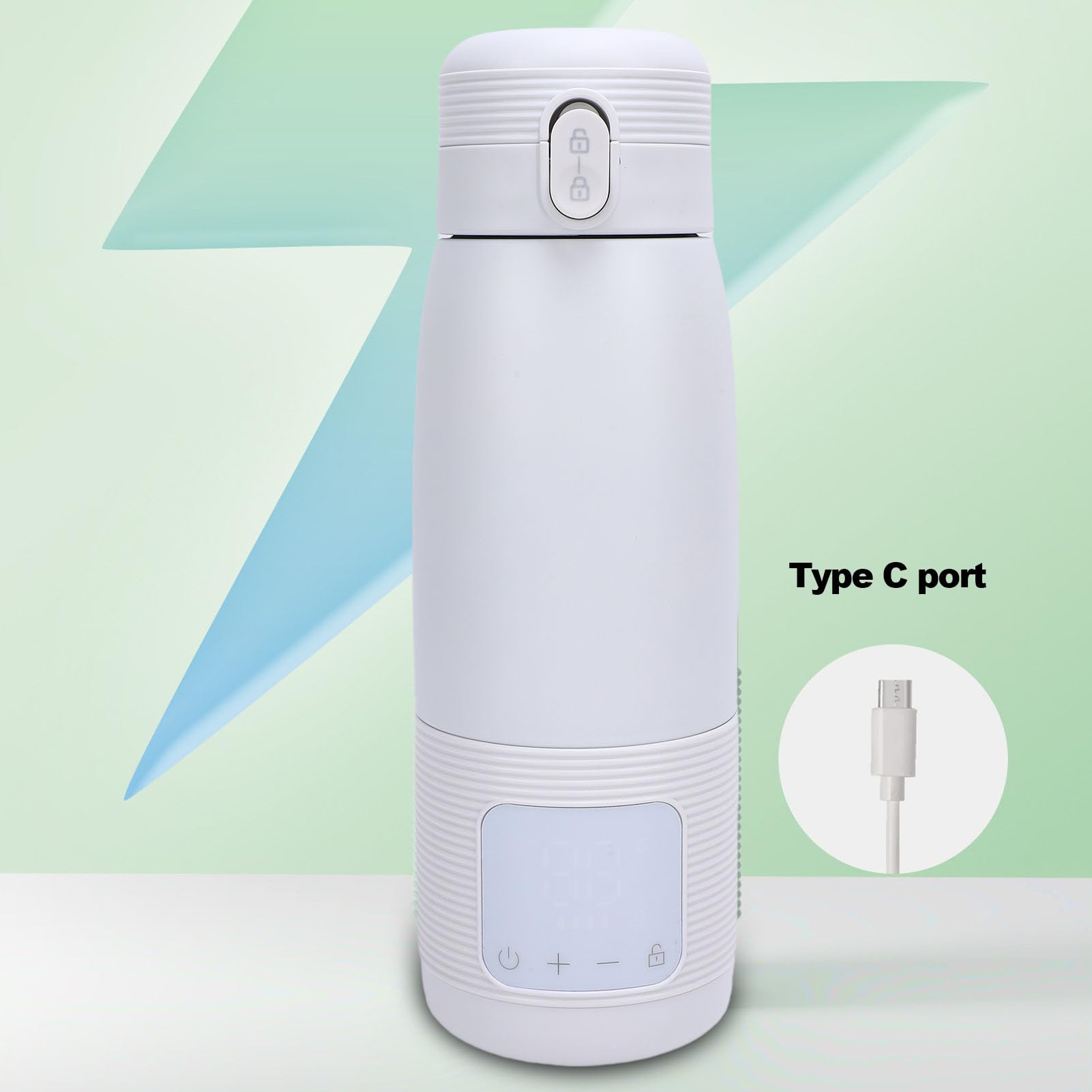 Yosoo Health Gear Calentador de Leche Portátil Inalámbrico, Calentador de Botellas Recargable con Cuerpo ABS de Acero Inoxidable, Control de 98,6 Grados F a 131 Grados F, Calentamiento Rápido para