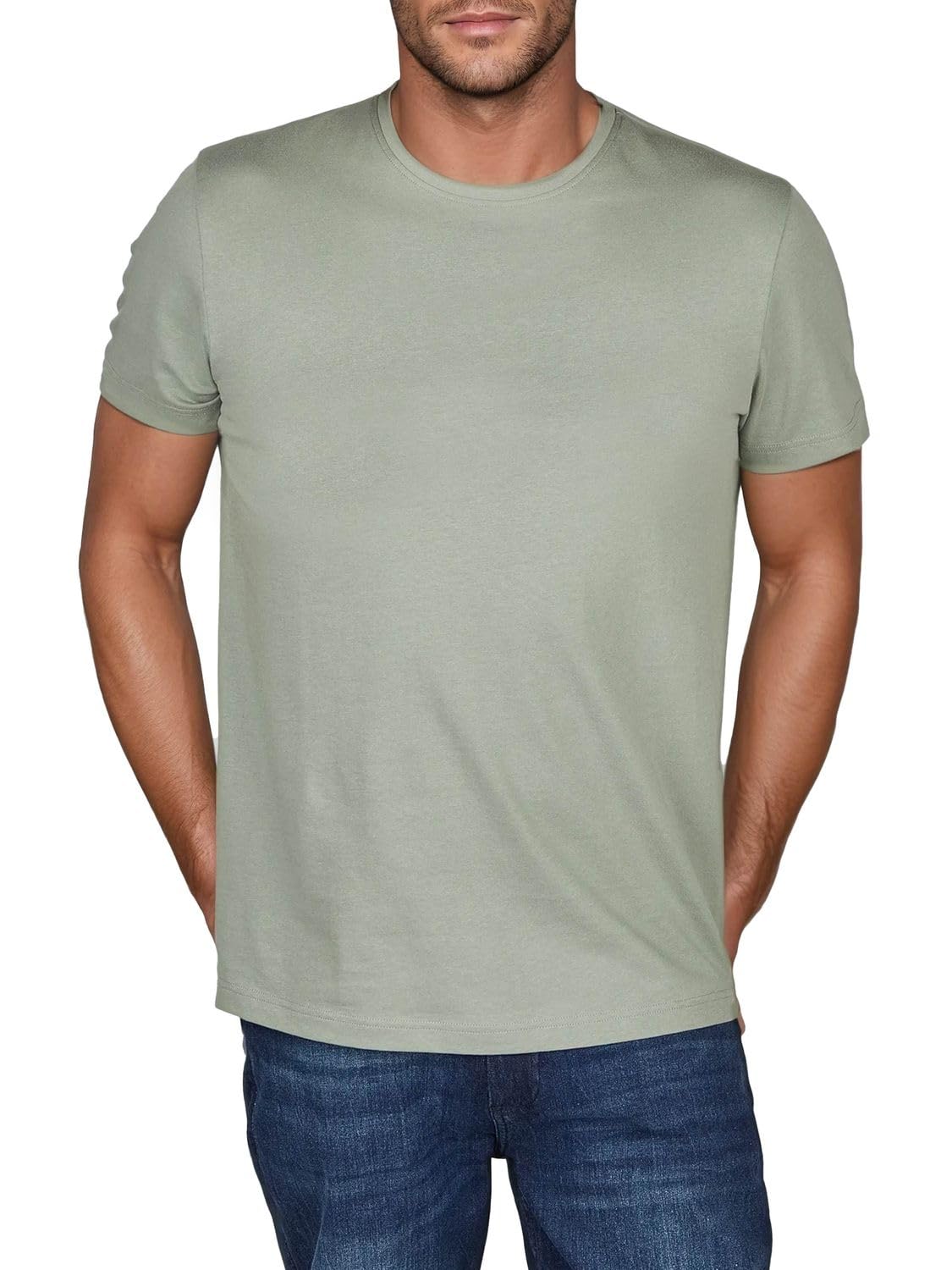 riverso Tshirt Herren Regular Fit RIVDean 5er Set Pack Rundhals Kurzarm | Sommer Tee Shirt Basic Schwarz Weiß Beige Grün Grau Blau S M L XL XXL 3XL 4XL 5XL