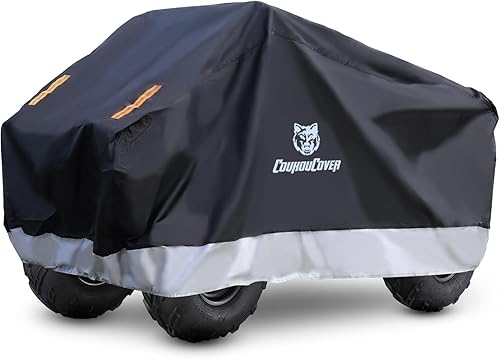 Cubierta de ATV negra y plateada, tela Oxford 300D, duradera, impermeable, reflectante, protección para todo tipo de clima, cubierta ATC para Honda