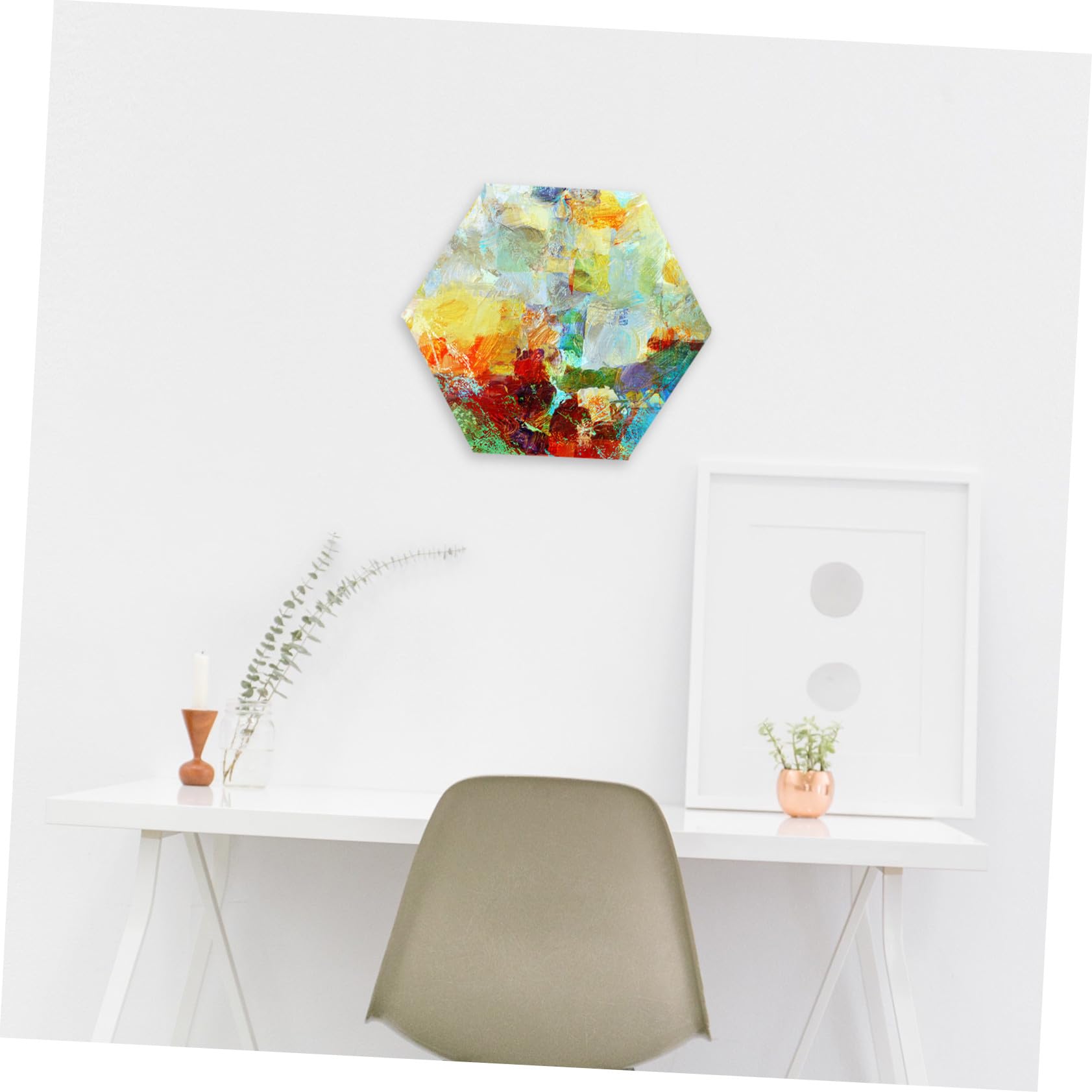 Angoily 3 Cadres Hexagonaux Toile à Peindre 40 Cm, Panneau Tableau Vierge pour Artistes, Peinture Soi-même, Cadre Toile Tendue, Loisirs Créatifs, Décoration Murale, Usage Artistique