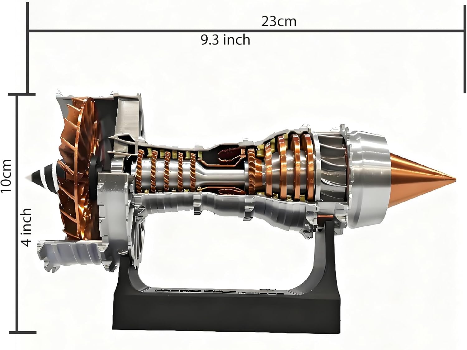 Turbofan Engine Model,Jet Engine Model,3D Printed Mechanical Science Aeroplane Engine Building Kit for Adults & Teen 14+,Educational Science Stem Gift for Collection Art Hobbyists(23cm/9.3 Inch)
