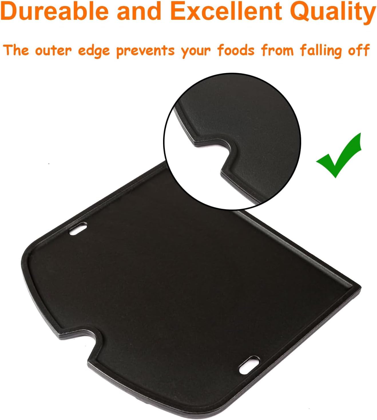 7034 Plancha de Hierro Fundido para Weber Traveler Barbacoa de Gas Portátil, Placa de Cocina para Weber Traveler 9010001 al aire libre Barbacoa de Barbacoa de Repuesto Negro