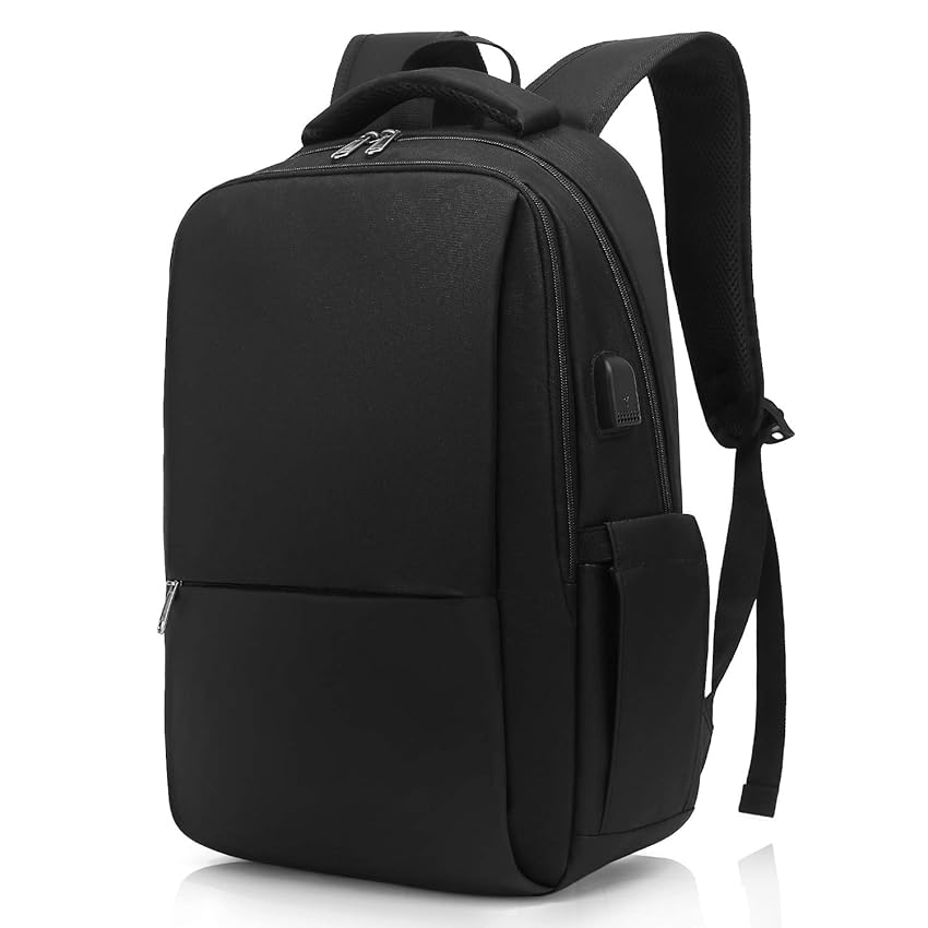 Besttravel Zaino Porta PC,Zaino PC Portatili con Anello antifurto, per Computer da 15.6 Pollici Notebook, Impermeabile da Uomo per Scuola,Lavoro o Viaggio-Nero