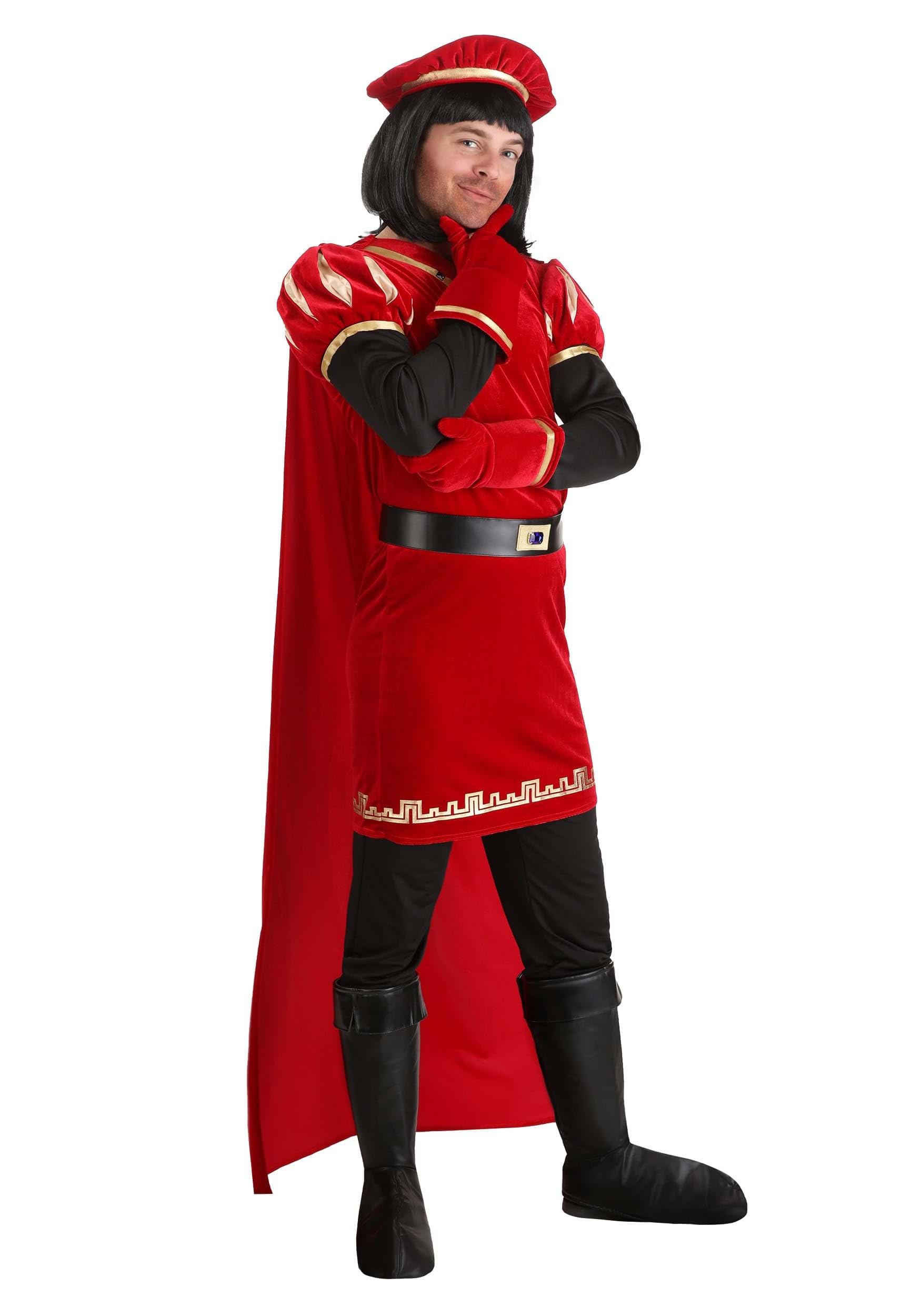 Fun Costumes Men's Lord Farquaad Costume | Officially Licensed Shrek Outfit, Tunic, Cape, Gloves, Hat, Belt, Wig, Shoe Covers X-Large