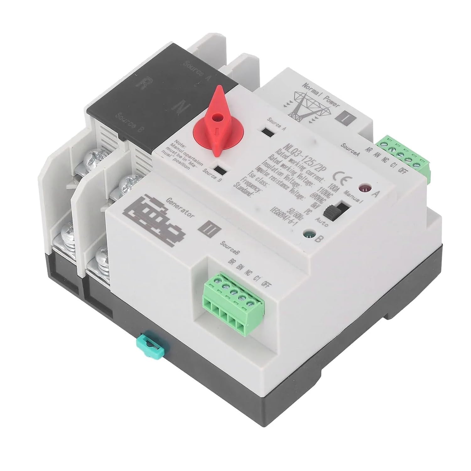 AC110V Dual Power Transfer Switch 100A Millisecond Response Speed Ensure Continuance Dual Power Switch