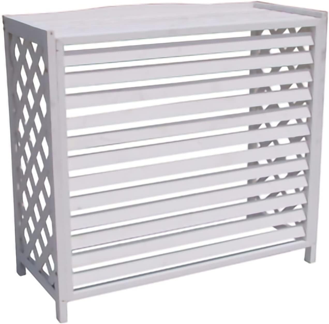 Cache-climatiseur en bois blanc durable pour embellir et abriter votre unité extérieure