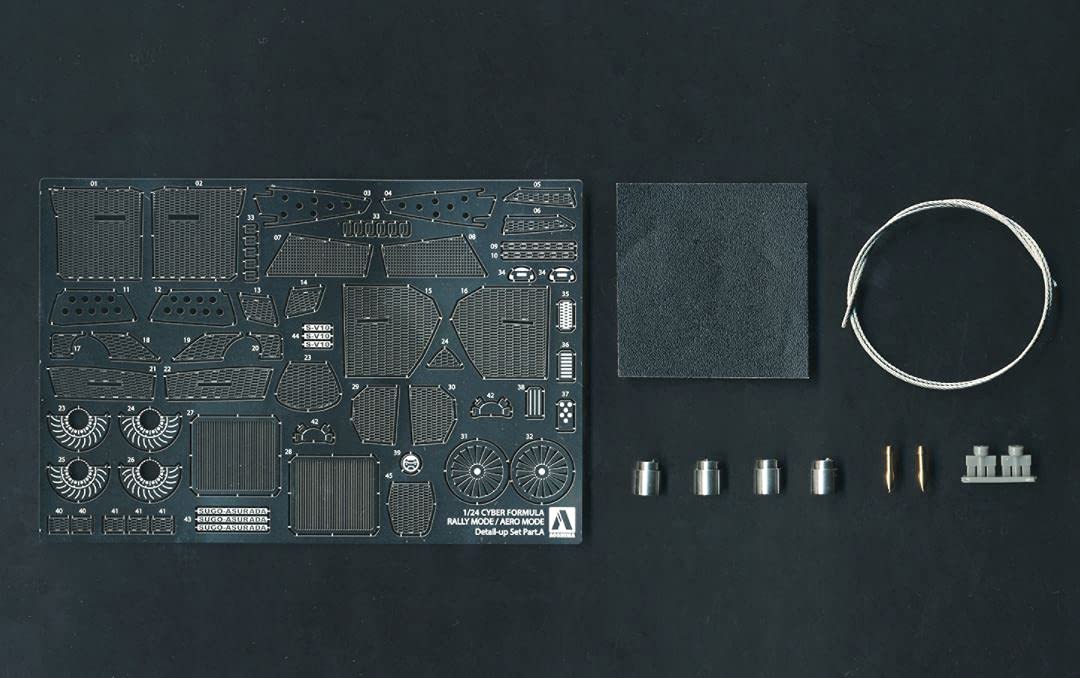 Aoshima 1/24 Scale Cyber Formula Asurada G.S.X Rally/Aero Detail Up Parts Set - Plastic Model Building Parts Set, Item # 05854