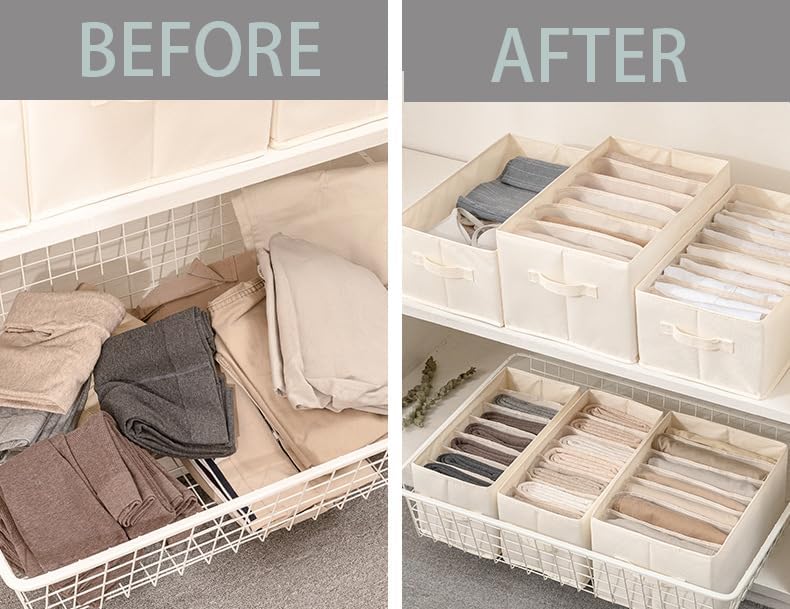 Miniatura 2 de ZINQATUN Organizador de cajones de armario para ropa, organizadores de cajones, organizador de ropa de 10 rejillas para ropa plegada, organizador de