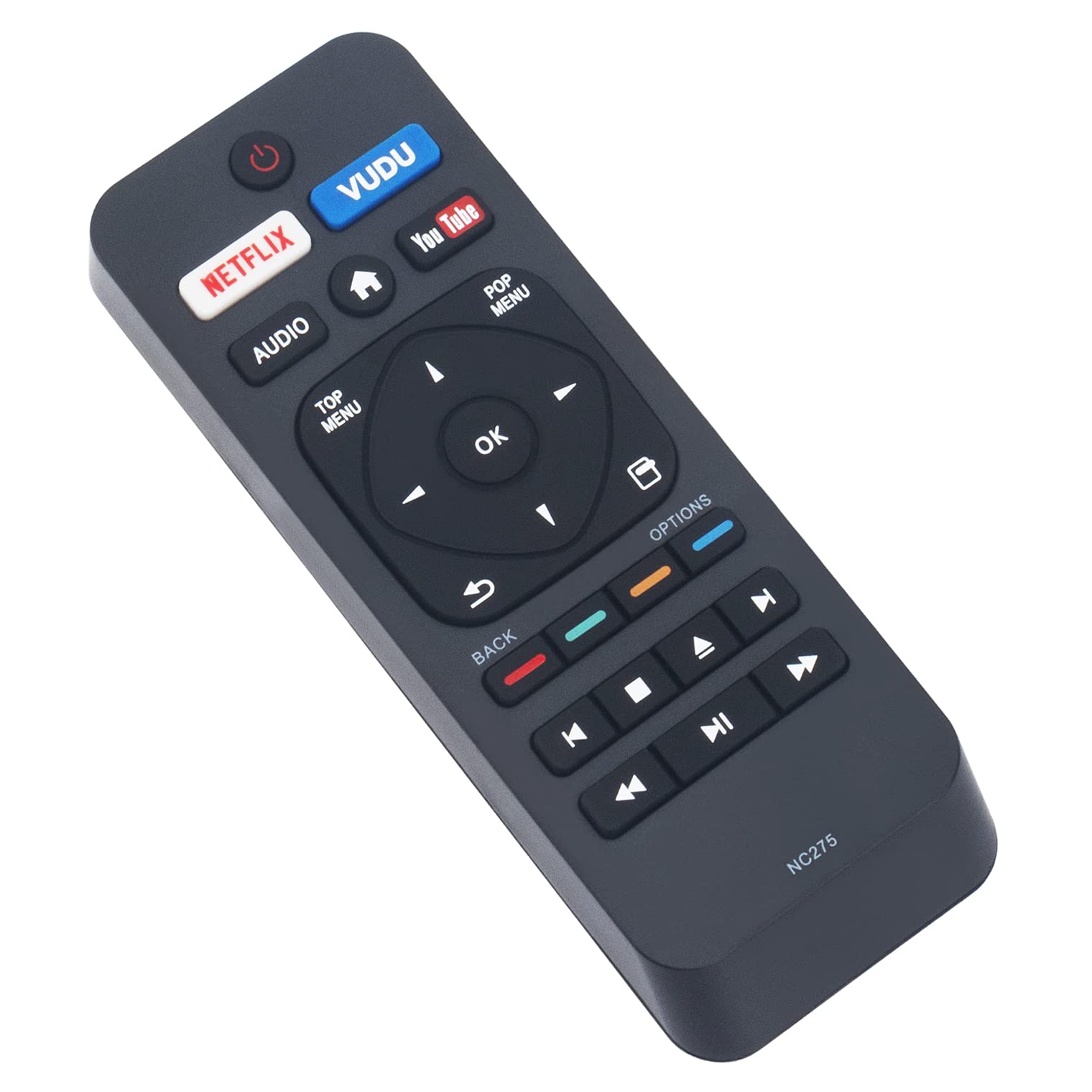 NC275 NC275UH - Telecomando di ricambio per lettore DVD Blu-ray Philips BDP7303/F7 BDP2501 BDP2501/F7 BDP2501/F7A BDP2501/F8 BDP2501/F8B con pulsanti Netflix Vudu Audio You Tube App