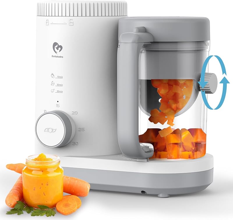 Baby Puree Maker, Steam & Blend 2-in-1, Reversible Steam Basket, One Button Use & Easy to Clean