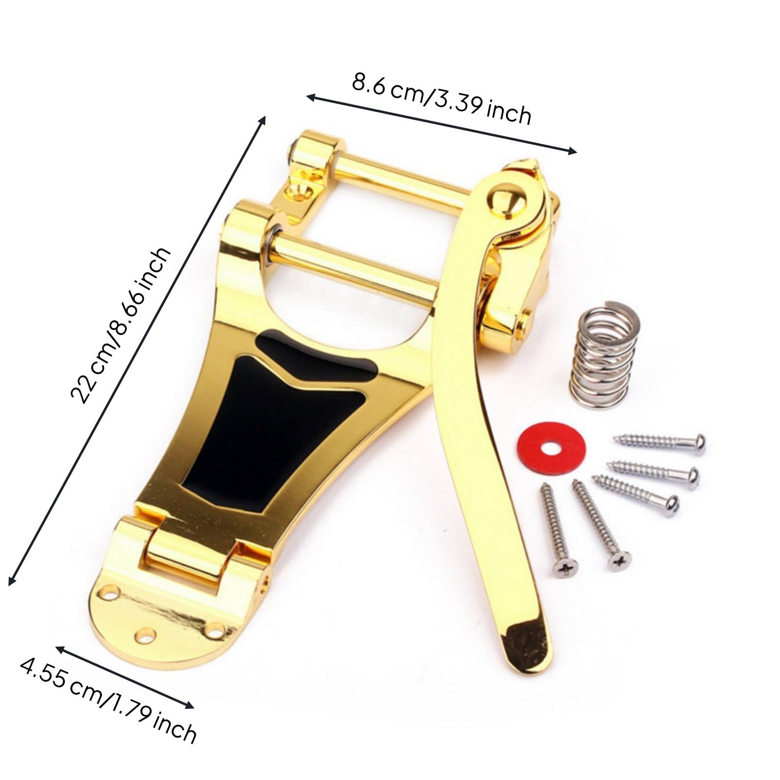 Cordiera Archtop Jazz Lega Metallo Cordiera Vibrato Oro Metallo Resistente Ponte Tremolo per Musicisti, Upgrade, Studio Musicale, Oro