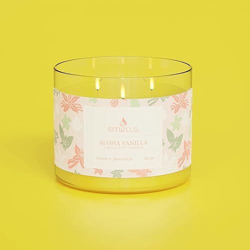 Miniatura 4 de Smells - Eliminador de olores - Vela perfumada en tarro de cera de soja prémium de 12 onzas y 16 onzas. - 100% algodón con una sola mecha y 3 mechas