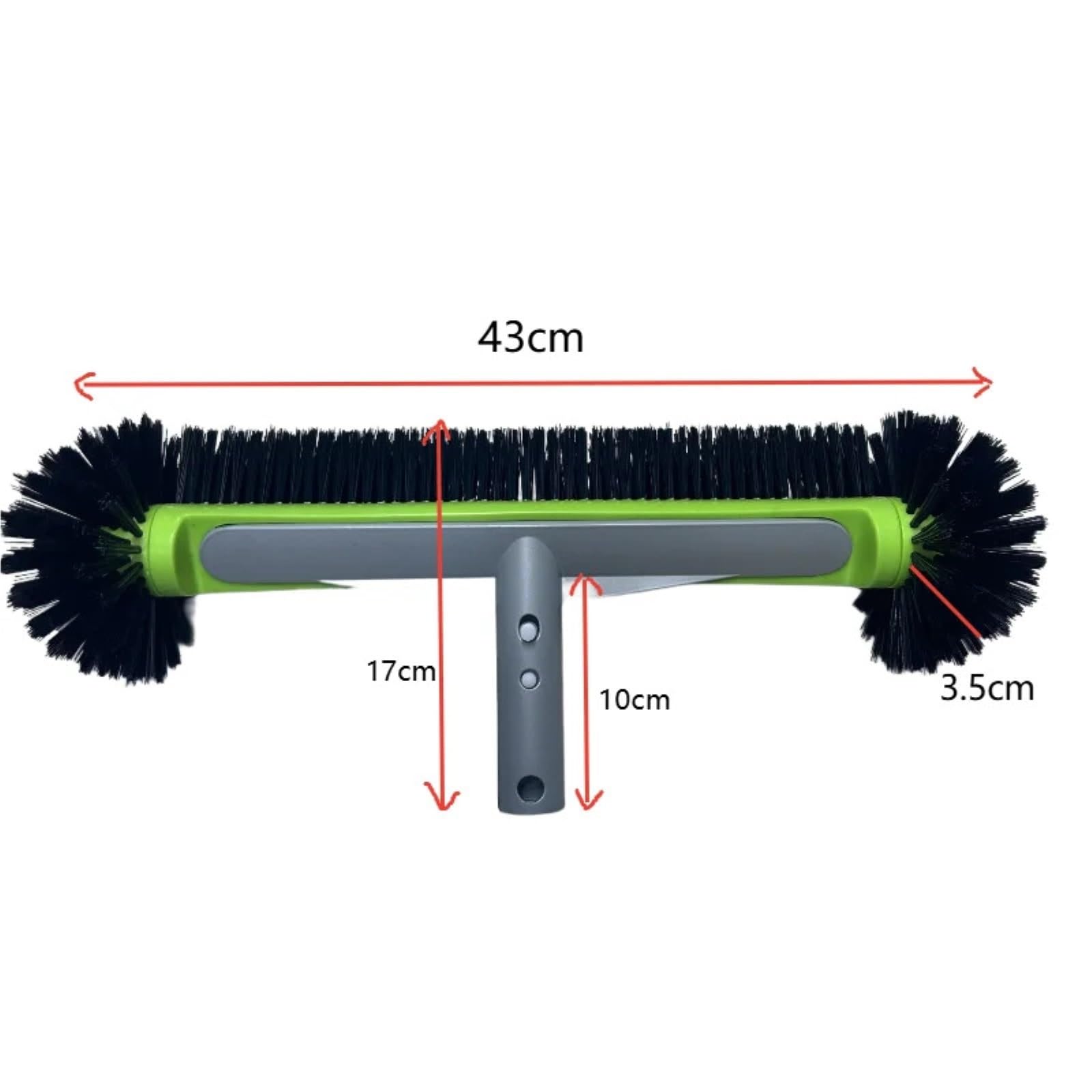 Brosse De Piscine Tête de Brosse Piscine en Aluminium 17,5 Pouces, 7 rangées Nylon