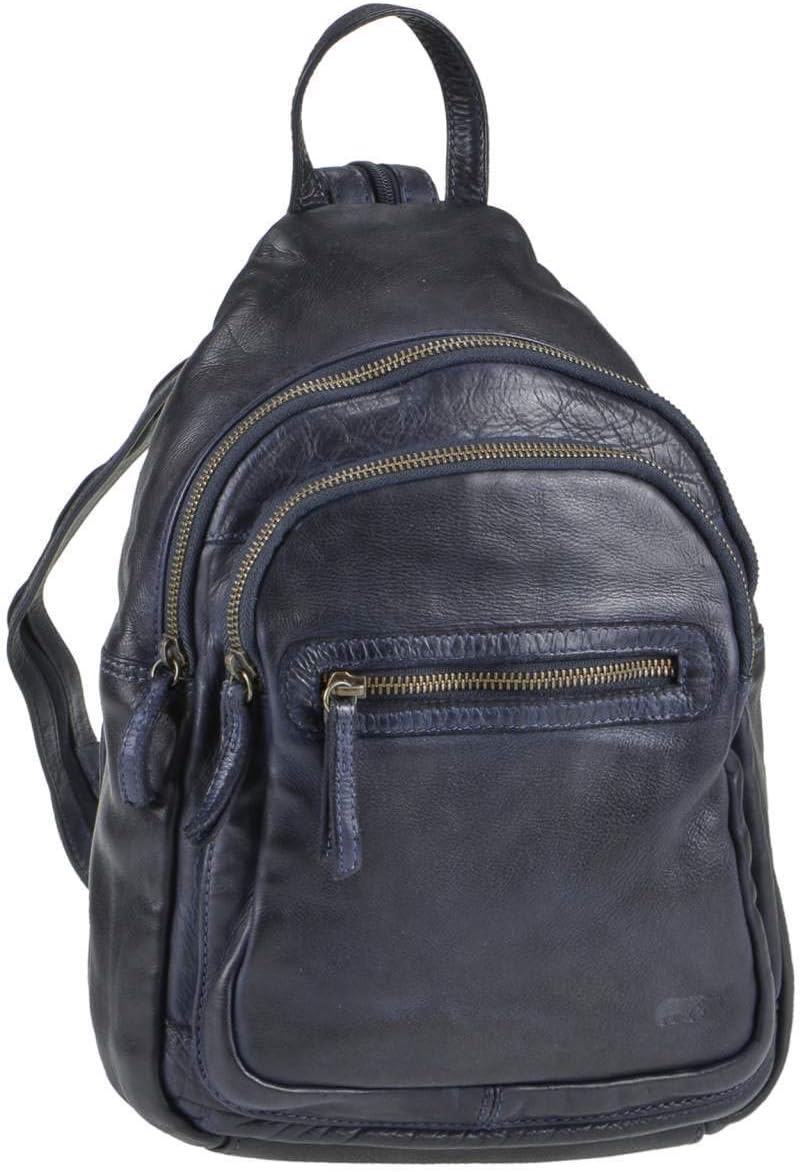 Bear Design Women's Rucksack Leather City Rucksack Cow Lavatao Blue